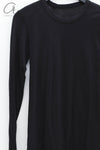BORIS BIDJAN SABERI WLS1 series women's cotton cashmere long-sleeved T-shirt WLS1.MID FTT00001-HEI black